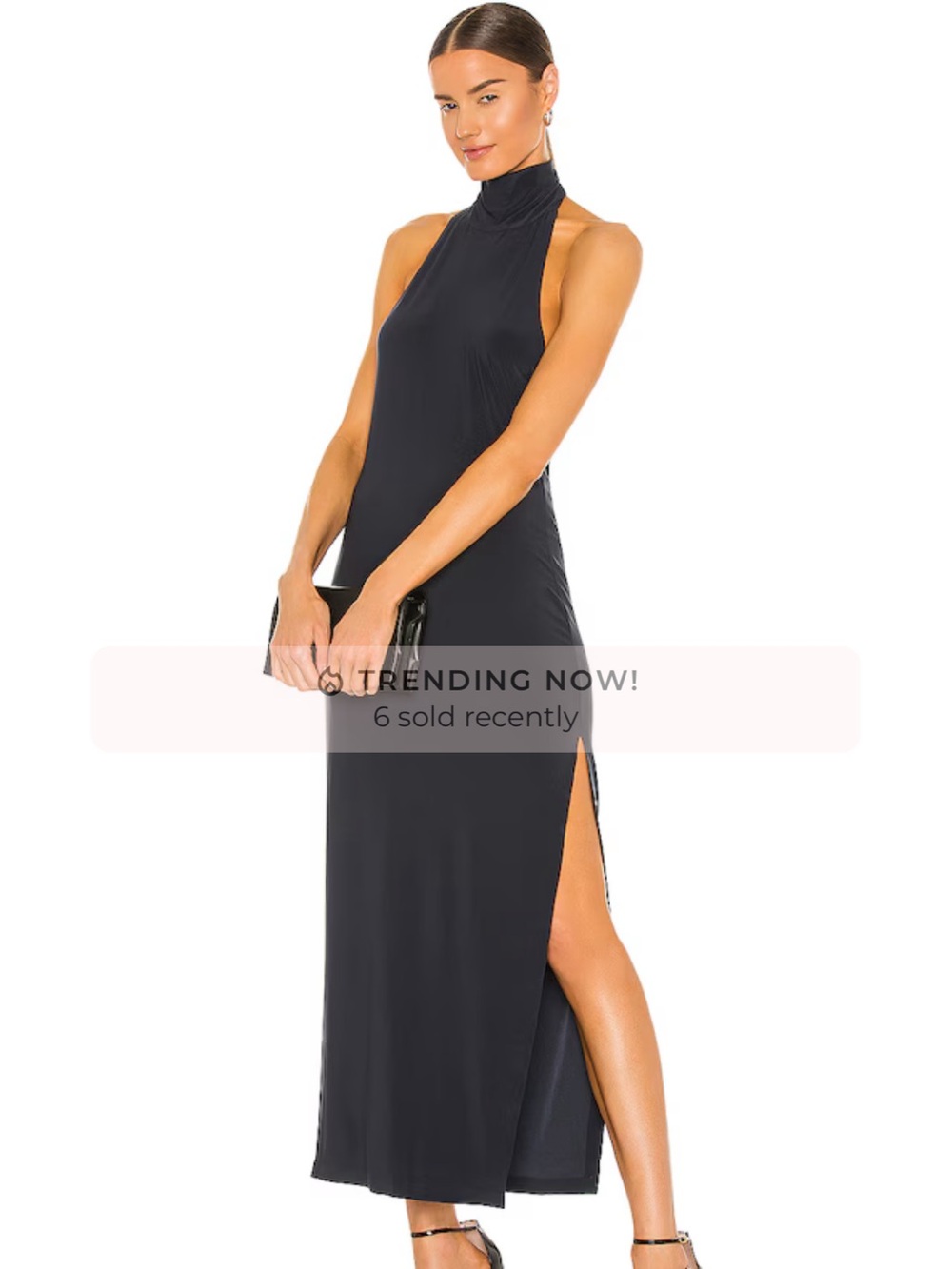 Norma Kamali Black High-Neck Maxi Dress